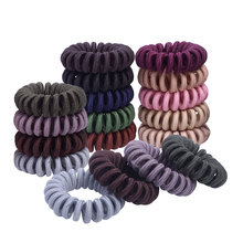 10pcs Spiral Hair Bands for Girls Women Headwear Telephone Wire Rubber Hair Ties Ropes Colored Hairband Ponytail Holder Scrunchy 2024 - buy cheap