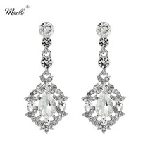 Miallo Fashion Water Drop Flower Long Dangle Earrings Women Wedding Jewelry Bridal Bride Bridesmaids Crystal Drop Earrings 2024 - buy cheap