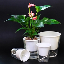 Vaso de flores para irrigação automática, vaso de flores com rega automática para plantar preguiçosa, redondo com 13x18 cm/11x13cm/2cm 2024 - compre barato