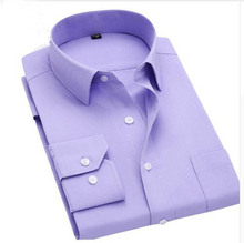 Camisa masculina de manga longa slim fit, de botão, alta qualidade, camisa elegante, design de outono, 2018, roupas masculinas, camisas de negócios 2024 - compre barato