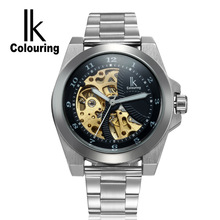 Relogio Masculino New IK colouring Luxury Brand Automatic Mechanical Mens Watches Stainless Steel Skeleton Steampunk Male Clock 2024 - buy cheap