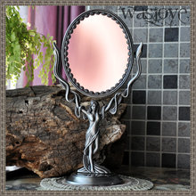 Espelho vintage oval 360 para decoração de casa, espelho rotativo em relevo com dupla face, para maquiagem, cosméticos 2024 - compre barato