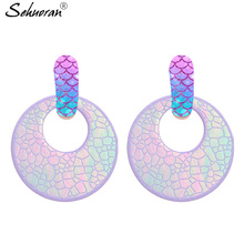 Sehuoran Oorbellen Brincos Pendientes Mujer Moda 2018 Dop Earrings For Woman Round Leather Pendientes Luxury Fashion Jewelry 2024 - buy cheap