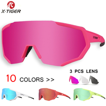 X-TIGER поляризованные солнцезащитные очки для велоспорта, 3 линзы, очки для горного велосипеда, 10 цветов, очки для велоспорта, очки для горного велосипеда очки 2024 - купить недорого