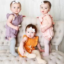 Summer Infant Toddler Sunsuit Clothing Baby Girls Ruffle Solid Color Romper Jumpsuit Newborn Clothes Outfits 2024 - buy cheap