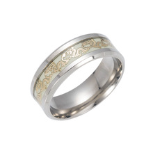 European Men's Dragon ring Stainless Steel Luminous Rings Glow In The Dark dragon tattoo ring for women men  jewelry Anel 2024 - buy cheap