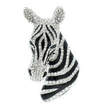 Rhinestone Crystals Zebra Head Brooch Pins Broach Women Jewelry Accessories FA5065 2024 - buy cheap