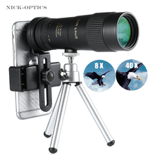 Monócular profissional portátil com zoom, poderoso telescópio com zoom de alta qualidade 8-40x40, para caça e acampamento, visão noturna lll hd 2024 - compre barato