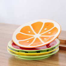 1pcs Fruit Flat Plate Orange Design Food Tray Hand-painted Salad Dish Cartoon Dinnerware Set Children Lunch Plate Tableware Set 2024 - buy cheap