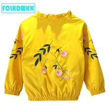 FCLHDWKK-abrigo de manga larga para niñas, chaqueta de verano para niñas, abrigo de flores para niñas, estilo europeo, prendas de vestir finas, Tops de primavera 2019 2024 - compra barato