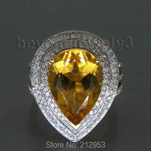 Antique Wedding Rings Pear 10x14mm Solid 14kt Yellow Gold Citrine Ring ACR002 2024 - buy cheap