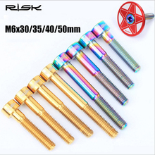 Risk 1PCS M6x30/35/40/50mm Titanium Bolt for Bicycle Headset Bolt 1 1/8 Ti Stem Cap Bolt Bike Column Screw Bicycle Headset Parts 2024 - buy cheap