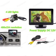 In-dash DC 12V 4.3  Inch TFT screen Color Car Rearview Monitor  + 4 LED backlight display reverse parking camera 2024 - buy cheap