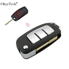 Okeytech substituição midified flip dobrável remoto chave do carro escudo fob 3 botões para ford focus mondeo caso chave 2024 - compre barato