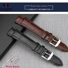 First layer calfskin Watch Bands Waterproof Wear-Resistant Wristwatch Band Steel Hook Buckle Soft Comfortable To wear Wholesale 2024 - buy cheap