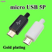 cltgxdd Micro USB 5Pin Male connector plug Gold plating Black/White welding Data OTG line interface DIY data cable accessories 2024 - buy cheap