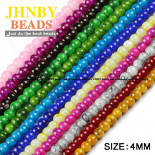 JHNBY-cuentas de cristal de flor, 4MM, 200 Uds., cuentas sueltas redondas, bolas bonitas, joyería, pulsera, accesorios de fabricación de bricolaje 2024 - compra barato