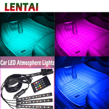 LENTAI-Tira de luces LED RGB de 12V para coche, lámpara de luces LED de ambiente para coche para VW Golf 4, 7, 5, MK4, Mazda 6, cx-5, Peugeot 206, 207, 208, 508, Touareg, 1 Juego 2024 - compra barato