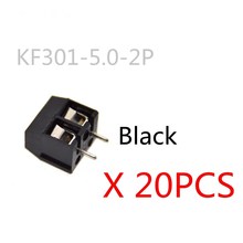 Lote de tornillos KF301-2P KF301 de 2 pines, tornillo recto de 5,0mm, bloque de tornillos PCB, color negro, 20 unidades KF301-5.0-2P lote 2024 - compra barato