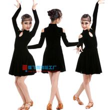Adult Child Latin dance costume senior Velvet long sleeves latin dance dress for women/child latin dance dresses S-4XL 2024 - buy cheap