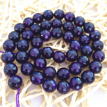 Dark purple stone chalcedony jades 4mm 6mm 8mm 10mm 12mm natural stone violet round  loose beads diy Jewelry making 15inch GS370 2024 - buy cheap