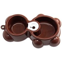 Trasner Dish Water Food Feeder Fountain Bear Double Bowl Hot Puppy Dog Cat Bowl 3.16 2024 - buy cheap