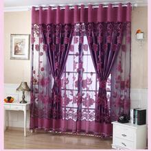 100cmX250cm Flower Tulle Door Window Curtain Drape Panel Sheer Scarf Valances 4 Colors 2024 - buy cheap