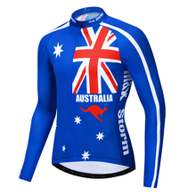 2021 Australia cycling jersey long sleeve Winter Thermal Fleece&no Fleece cycling clothing Reflective zipper 4 pockets 2024 - buy cheap