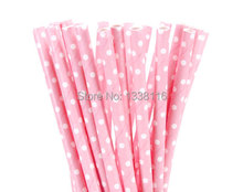 100pcs Pink With White Mini Dot Paper Drinking Straws Birthday Party Supplies Paper Drinking Straws Wholesale Online 2024 - buy cheap