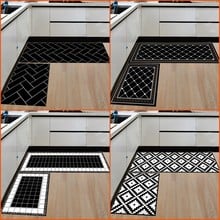 Alfombrilla antideslizante geométrica moderna para cocina, alfombras de baño para entrada de Casa/pasillo, tapete para puerta de armario/balcón, alfombra creativa 2024 - compra barato