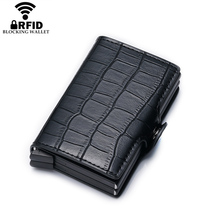 2020 New Alligator RFID Blocking Men's Credit Card Holder Business Double Aluminum Case For Bank Cards Metal Travel Wallet 2024 - buy cheap