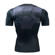 Мужская 3D футболка с коротким рукавом, Мужская футболка для кроссфита, футболка Супермена Капитана Америки, Мужская компрессионная рубашка для фитнеса, ММА 2024 - купить недорого