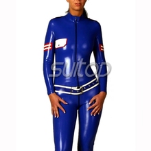 sexy new fashion clothing policy latex wearing catsuit  Latex Catsuit unifrom MILITARY ARMY WOMAN RUBBER BODY SUIT 2024 - buy cheap