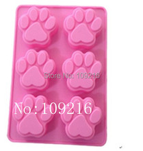 wholesale!! 1pcs 6-Cat's Paw Green Good Quality 100% Food Grade Silicone Cake/Jelly/Pudding/Ice/Candy DIY Mold 2024 - buy cheap