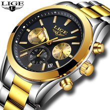 Relojes Hombre 2018 New LIGE Mens Watches Top Brand Luxury Full Steel Business Quartz Watch Men Military Sport Waterproof C 2024 - buy cheap