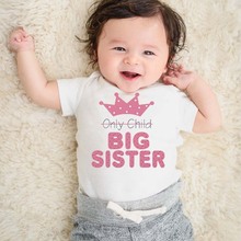 DERMSPE Quality Baby Rompers Short Sleeve Letter Pink Print Only Child Big Sister Novel Newborn Boys Girls Baby Clothes 2024 - buy cheap