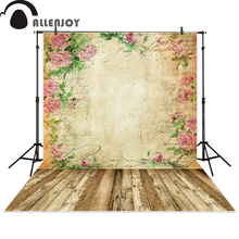 Allenjoy-fundos de fotografia para estúdio, flor, vintage, letras bokeh, fundo de madeira, fotochamada, fotografia 2024 - compre barato