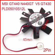 Cooler de 12v, 0,10a, 45mm, 2pin, para placa gráfica msi gt440, n440gt, v5, gt430 2024 - compre barato