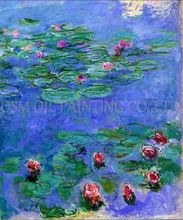 Superb Artist Handmade Claude Monet Oil Painting On Canvas Reproduction Water Lily Flower Canvas Painting For Living Room 2024 - buy cheap