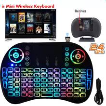 7 color backlit RGB i8 Mini Wireless Keyboard 2.4GHz Air Mouse Touchpad English Russian RGB Remote Control for Android TV Box PC 2024 - buy cheap