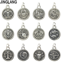 Jingpode conjunto de pingentes em liga de metal e prata, 50 peças, charmosos de constelação vintage 2024 - compre barato
