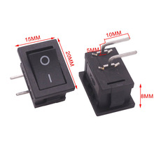 10 Pcs 20*15*8mm On / Off  Black Rocker Switch 90 Degree Curved Plug  4 Plugs Switch 6A 250V 10A 125V AC Electrical Accessories 2024 - buy cheap