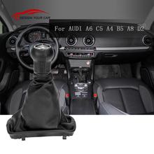 car-styling 5 Speed Gear Shift Knob Stick Gaiter Boot Kit for AUDI A6 C5 1997-2001 A4 B5 1998-2000 A8 D2 5 GEARBOX 1996-2003 2024 - buy cheap