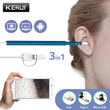 Kerui 3 in 1 USB OTG Visual Ear Cleaning Endoscope Spoon Functional Diagnostic Tool Ear Cleaner Android 720P Camera Ear Pick 2024 - buy cheap