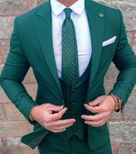 2019 New Mens Green Wedding Prom Suit Slim Fit Men Business Groom Suits Party Dinner Tuxedo 3 Pieces Suit Jacket Vest Pants 2024 - buy cheap