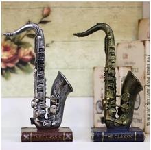 European retro musical instrument model crafts ornaments, creative simulation saxophone model decorations 2024 - buy cheap