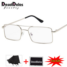 Montura De gafas cuadradas para hombre y mujer, lentes ópticos transparentes De aleación, De marca, Estilo Vintage, 2019 2024 - compra barato