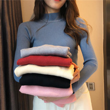 Winter Knitting Sweater Pullovers Women Long Sleeve Tops Turtleneck Knitted Sweater Chic Woman Clothes Female Casual Streetwear 2024 - buy cheap