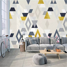 Papel de pared personalizado 3D nórdico abstracto, Mural triangular geométrico para sala de estar, murales de pared de dormitorio, mejora del hogar 2024 - compra barato