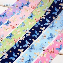 YJHSMY D-17306-1140,10 yards,25 mm butterfly Printed satin ribbon Wedding Accessories,gift wrap,DIY handmade Material 2024 - buy cheap